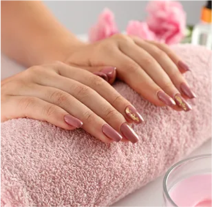 Women with pink nail polish